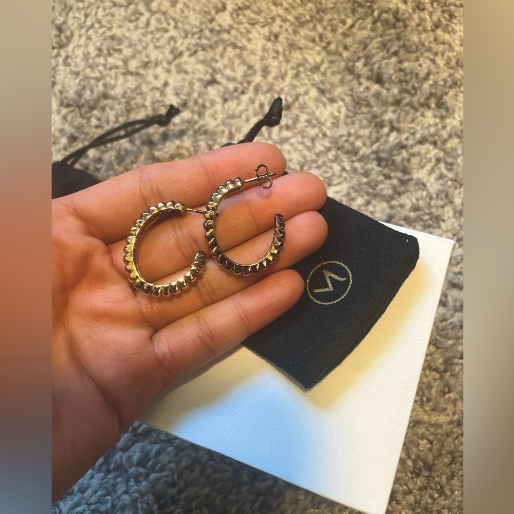 Mejuri Gold Textured Hoop Earrings